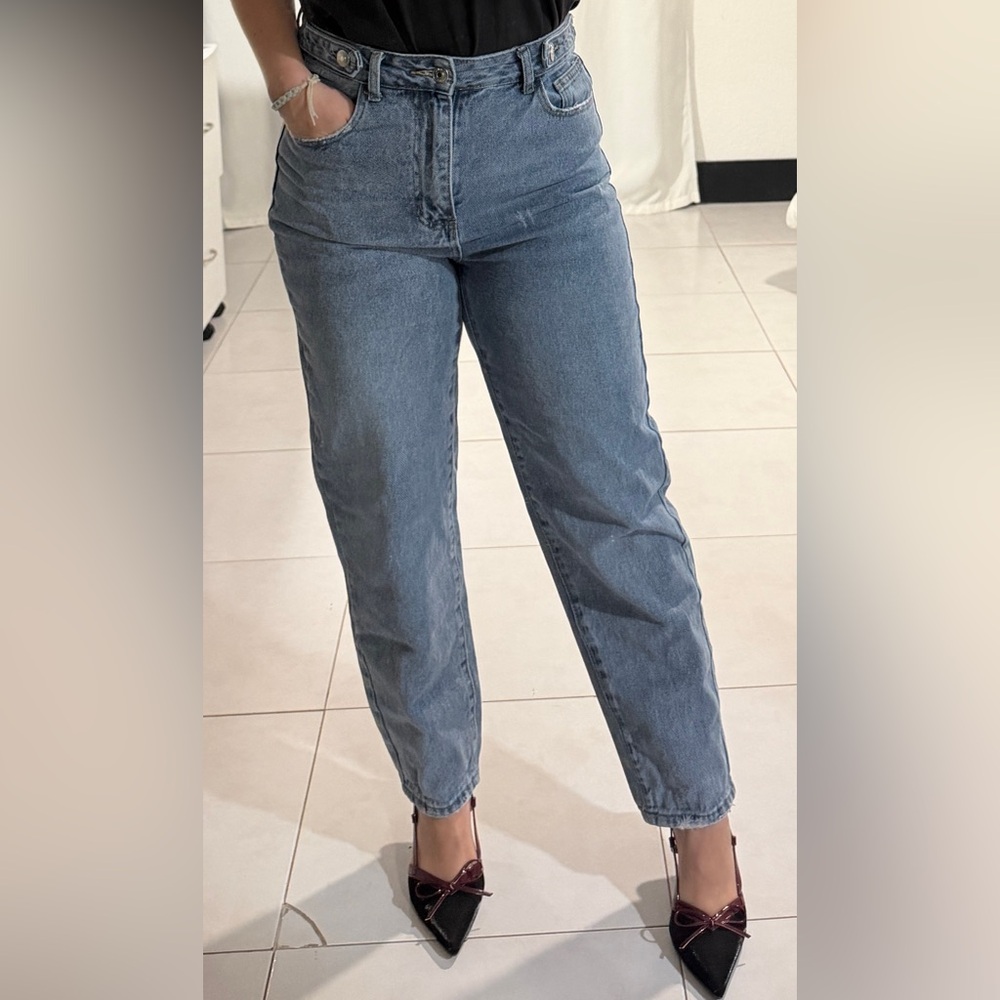 SHEIN High Waisted Classic Blue Denim Jeans